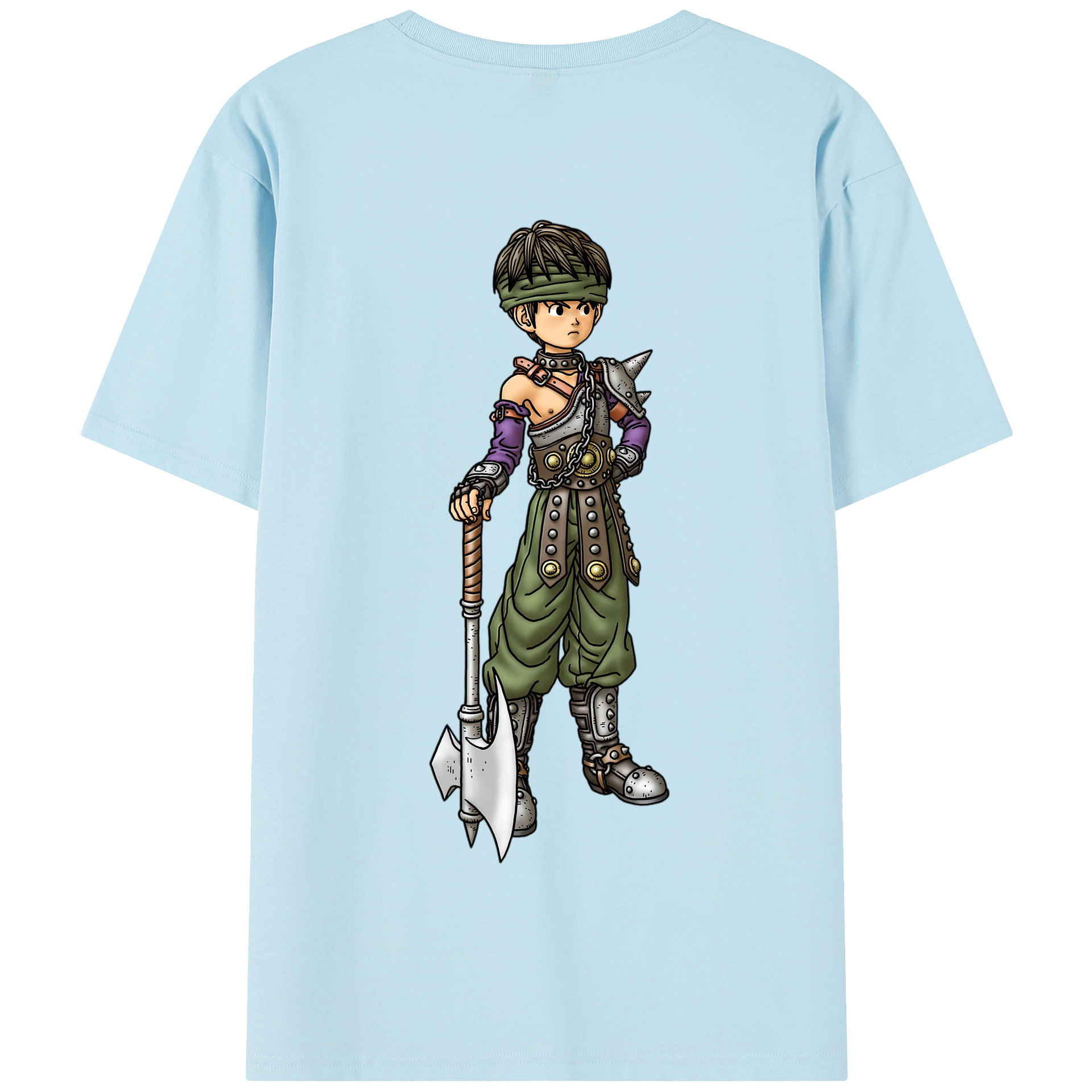（画像用） ドラゴンクエスト Doragon Kuesuto Dragon Quest 綿100％半袖Tシャツ（背面プリント）